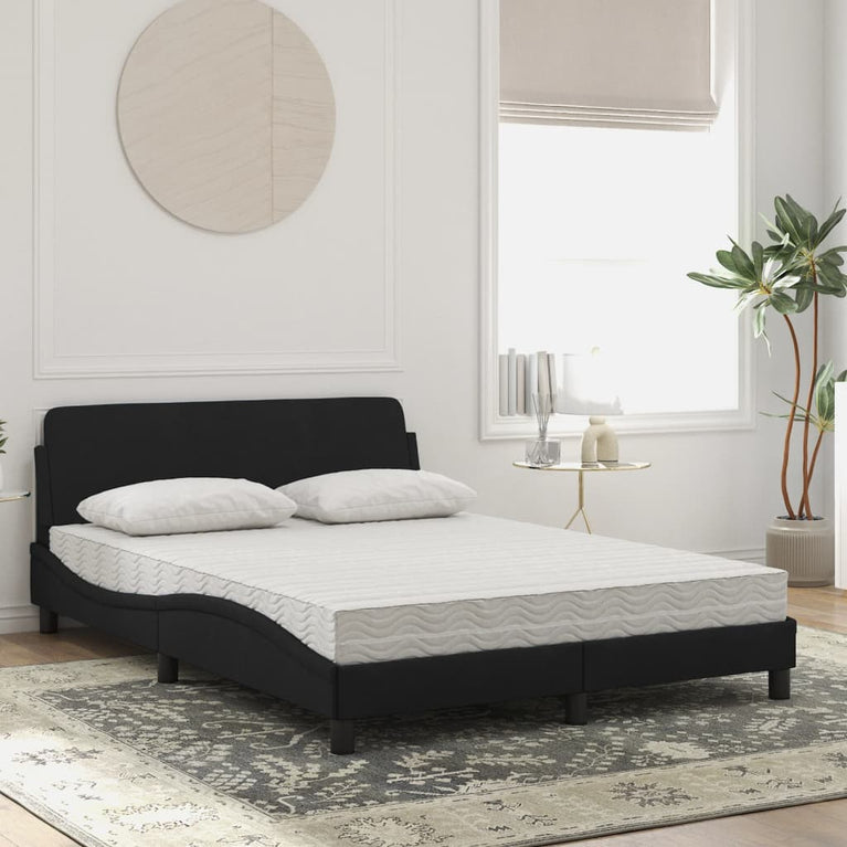 Bed met matras fluweel zwart 120x200 cm