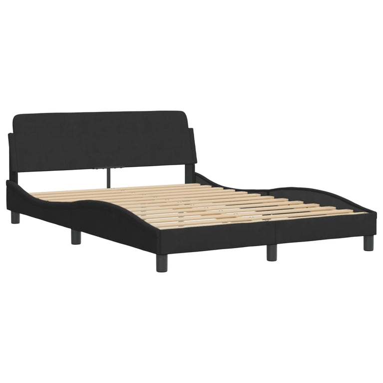 Bed met matras fluweel zwart 120x200 cm