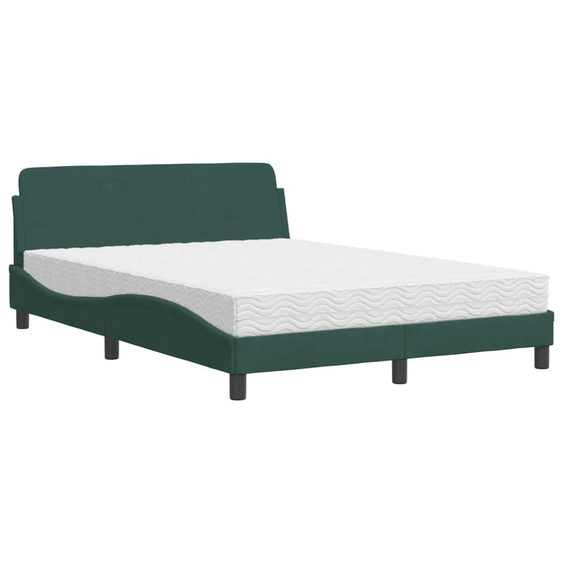 Bed met matras fluweel donkergroen 120x200 cm