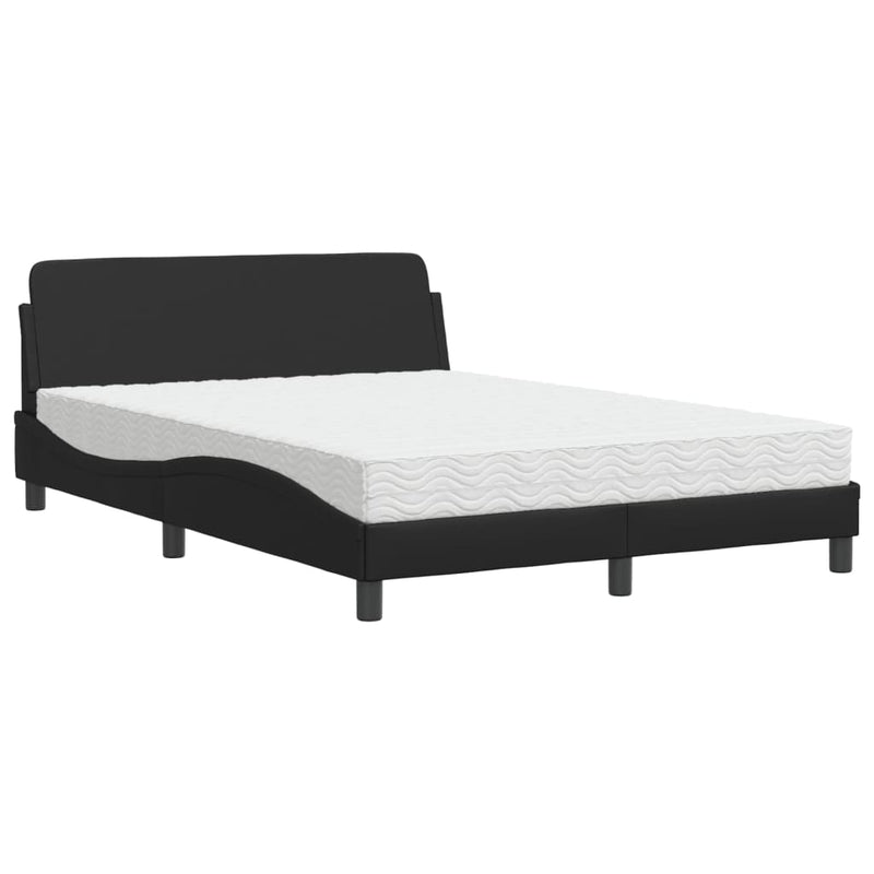 Bed met matras kunstleer zwart 120x200 cm