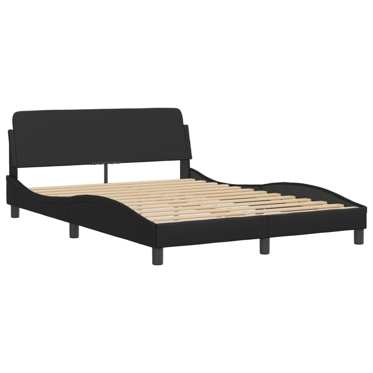 Bed met matras kunstleer zwart 120x200 cm