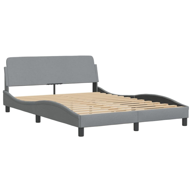 Bed met matras stof lichtgrijs 140x190 cm