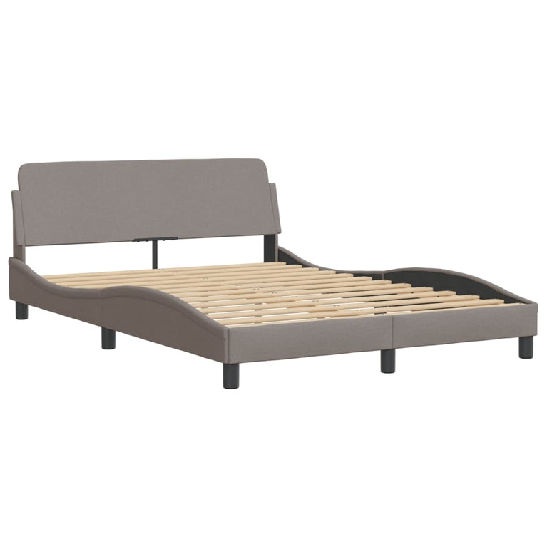 Bed met matras stof taupe 140x190 cm