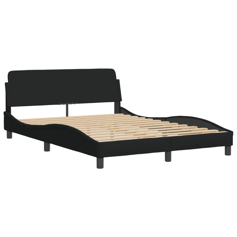 Bed met matras stof zwart 140x200 cm