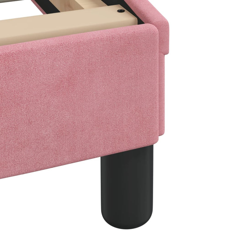 Bed met matras fluweel roze 140x200 cm