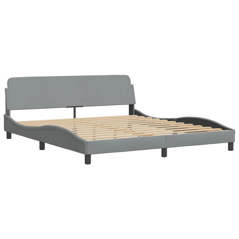 Bed met matras stof lichtgrijs 180x200 cm