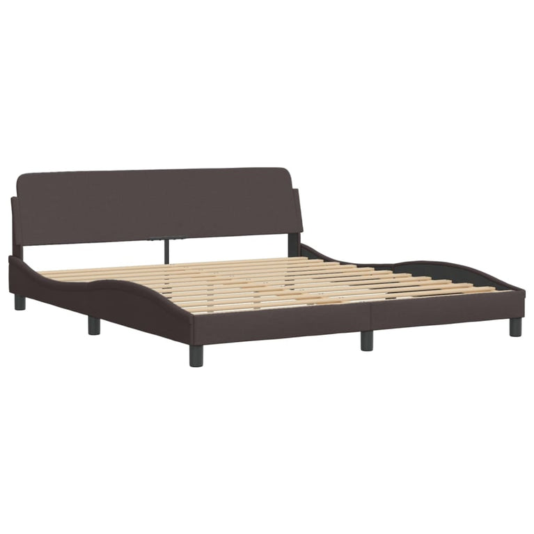 Bed met matras stof donkerbruin 180x200 cm