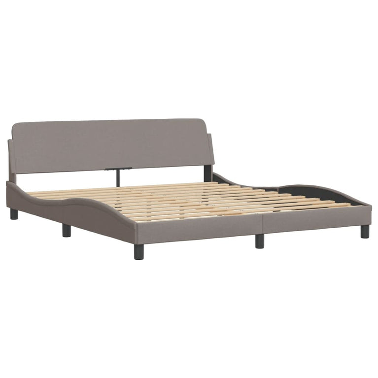 Bed met matras stof taupe 180x200 cm
