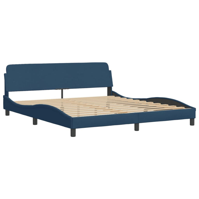 Bed met matras stof blauw 180x200 cm