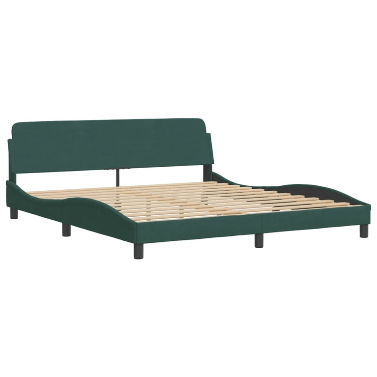 Bed met matras fluweel donkergroen 180x200 cm