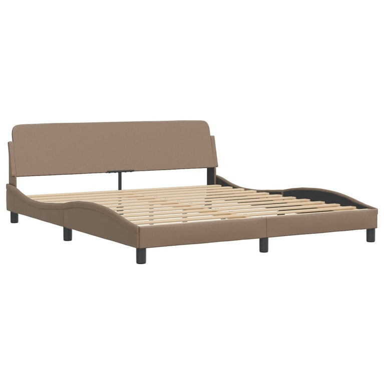 Bed met matras kunstleer cappuccinokleurig 180x200 cm