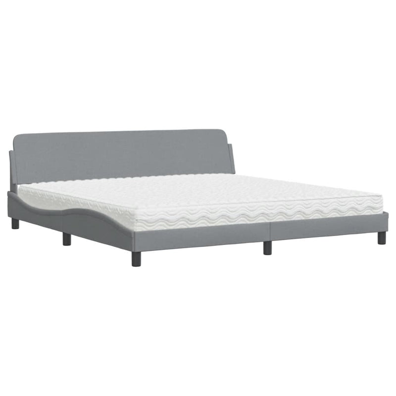 Bed met matras stof lichtgrijs 200x200 cm