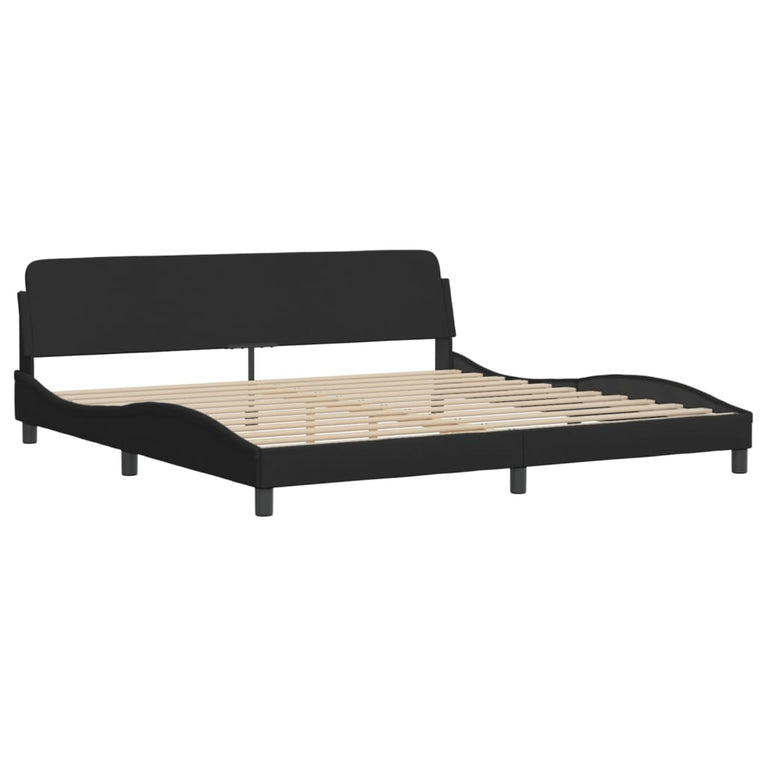 Bed met matras stof zwart 200x200 cm
