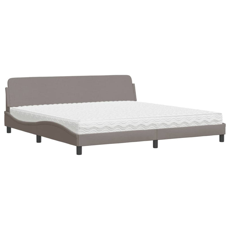 Bed met matras stof taupe 200x200 cm