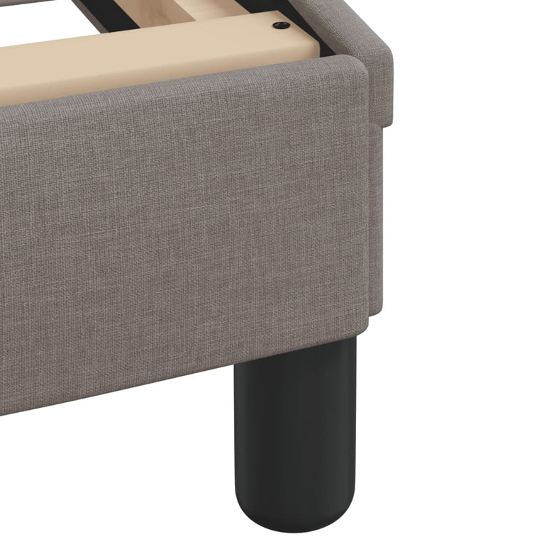 Bed met matras stof taupe 200x200 cm