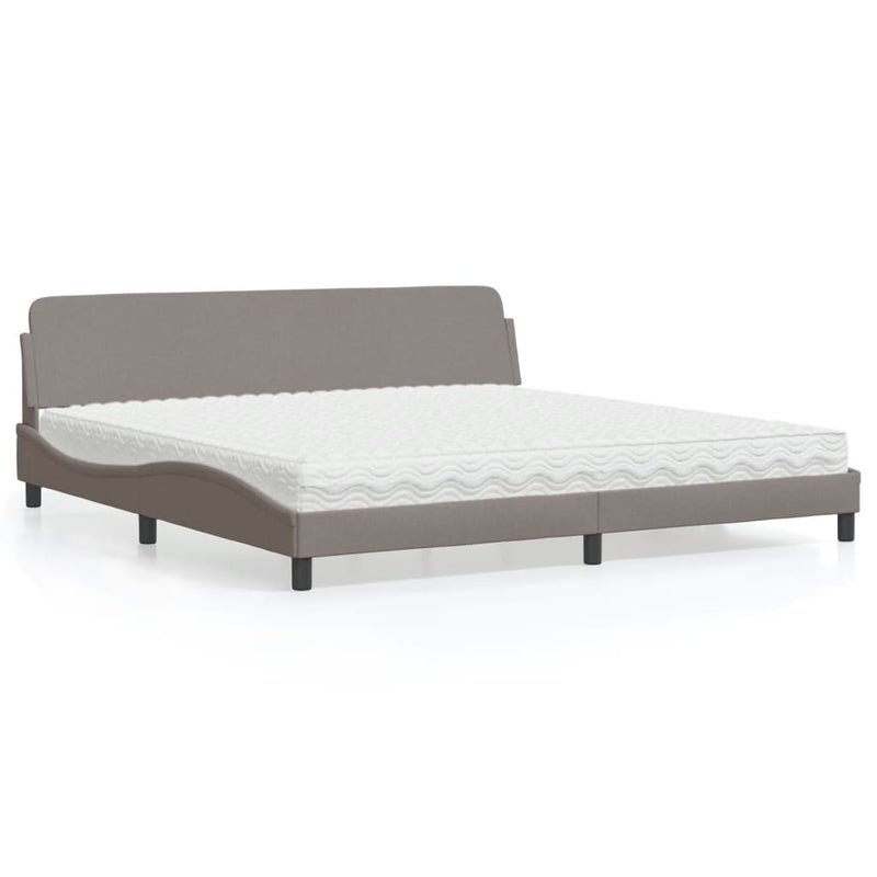 Bed met matras stof taupe 200x200 cm