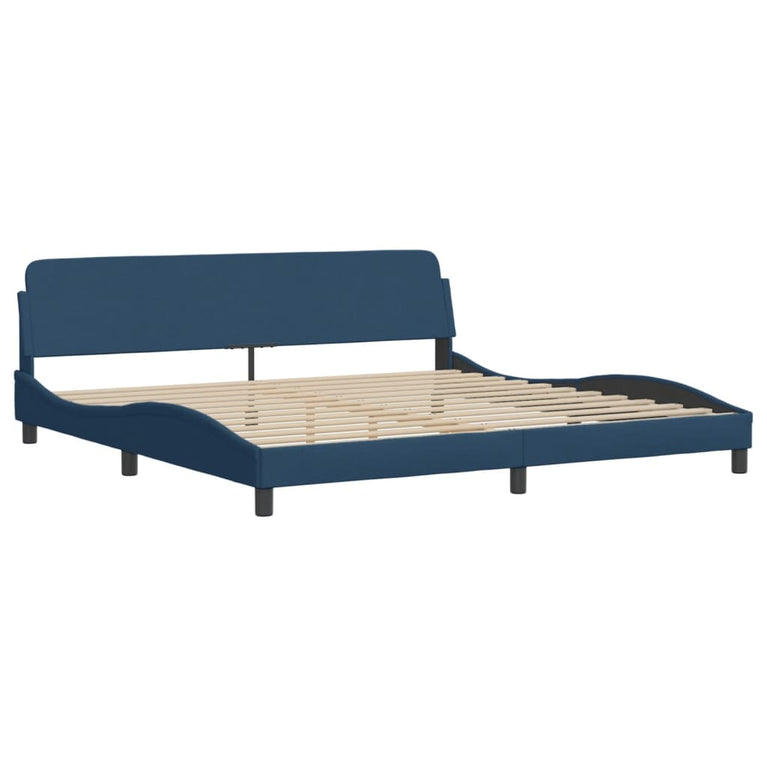 Bed met matras stof blauw 200x200 cm