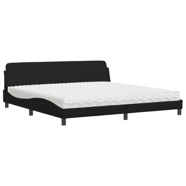 Bed met matras kunstleer zwart 200x200 cm