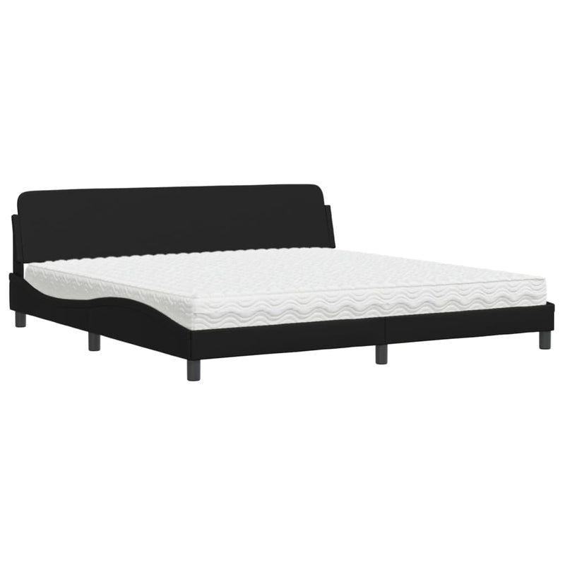 Bed met matras kunstleer zwart 200x200 cm