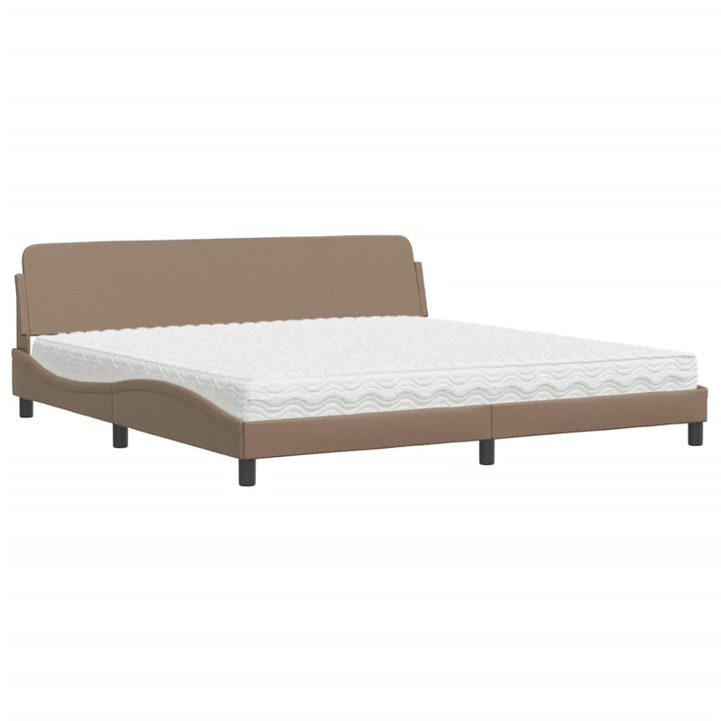 Bed met matras kunstleer cappuccinokleurig 200x200 cm