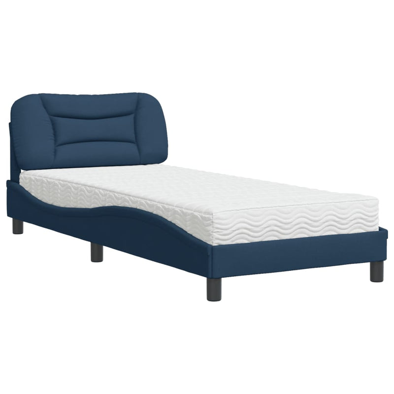 Bed met matras stof blauw 80x200 cm