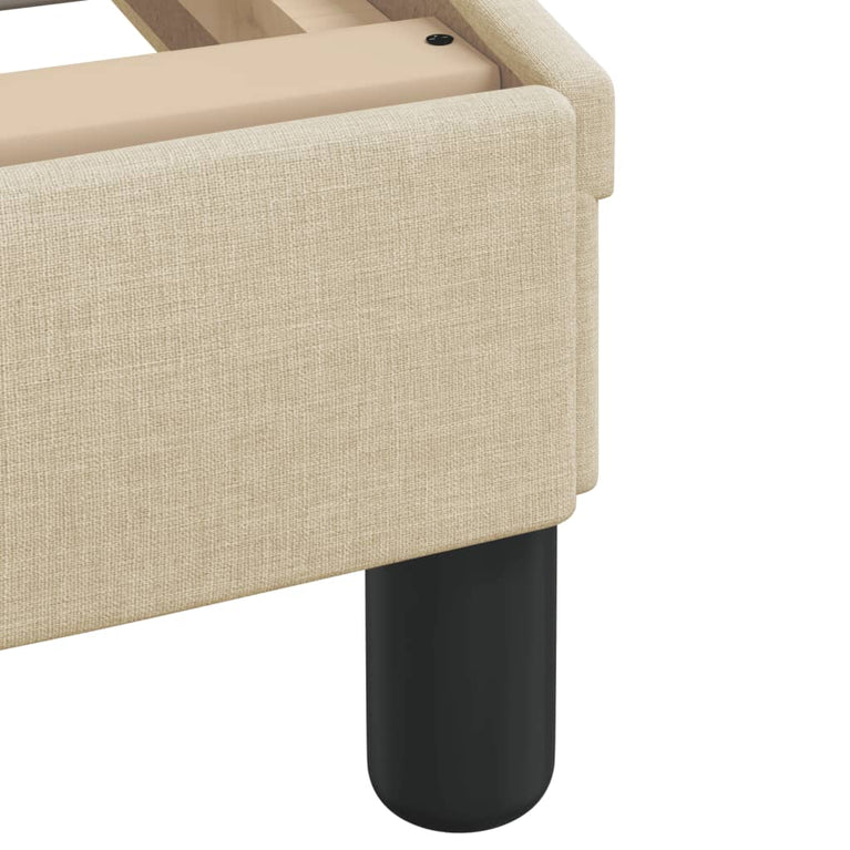 Bed met matras stof crèmekleurig 90x190 cm