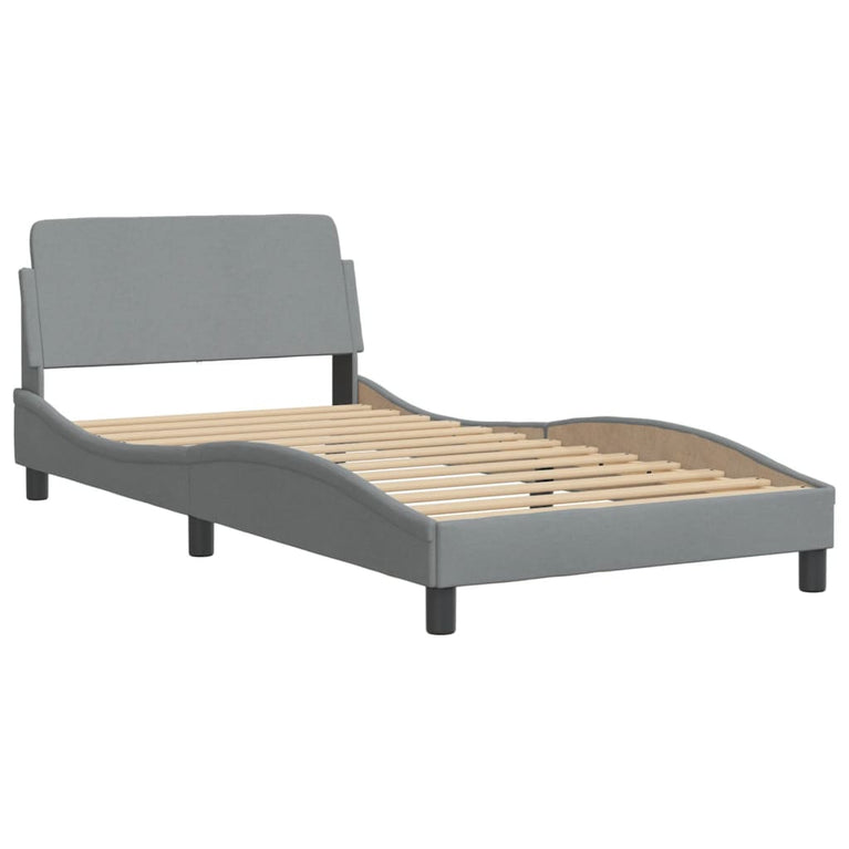 Bed met matras stof lichtgrijs 100x200 cm