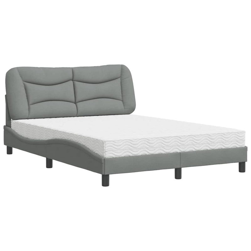 Bed met matras stof lichtgrijs 120x200 cm