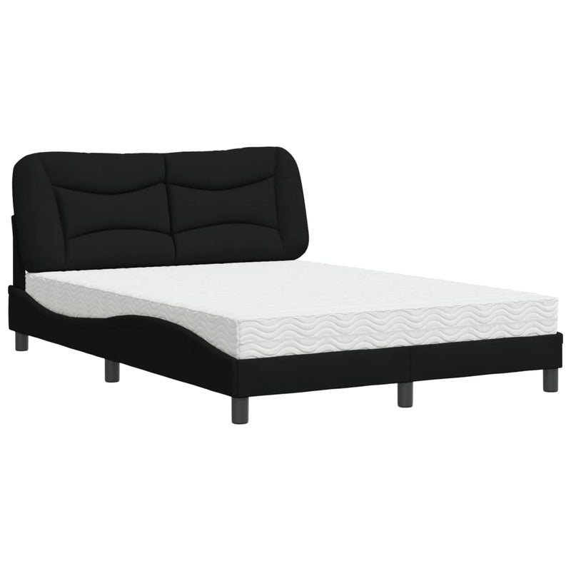 Bed met matras stof zwart 120x200 cm