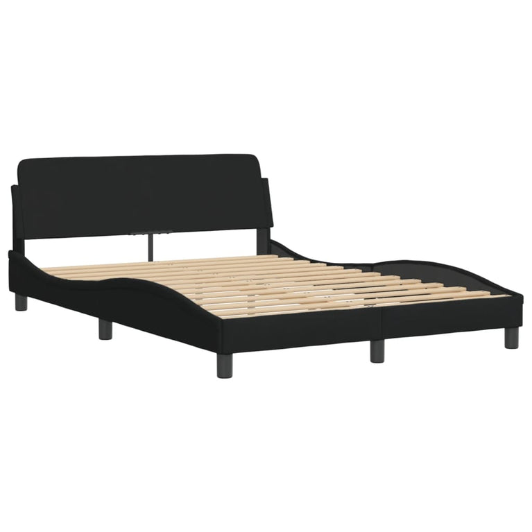Bed met matras stof zwart 140x190 cm