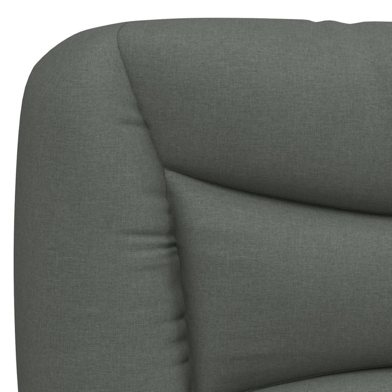 Bed met matras stof donkergrijs 140x200 cm
