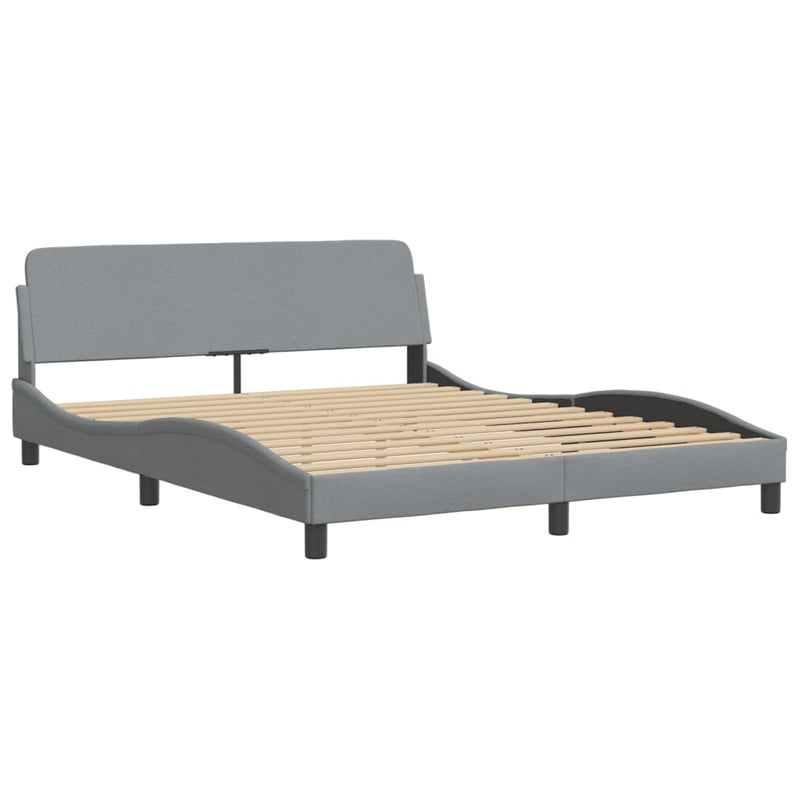 Bed met matras stof lichtgrijs 160x200 cm