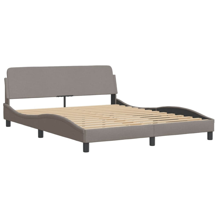 Bed met matras stof taupe 160x200 cm