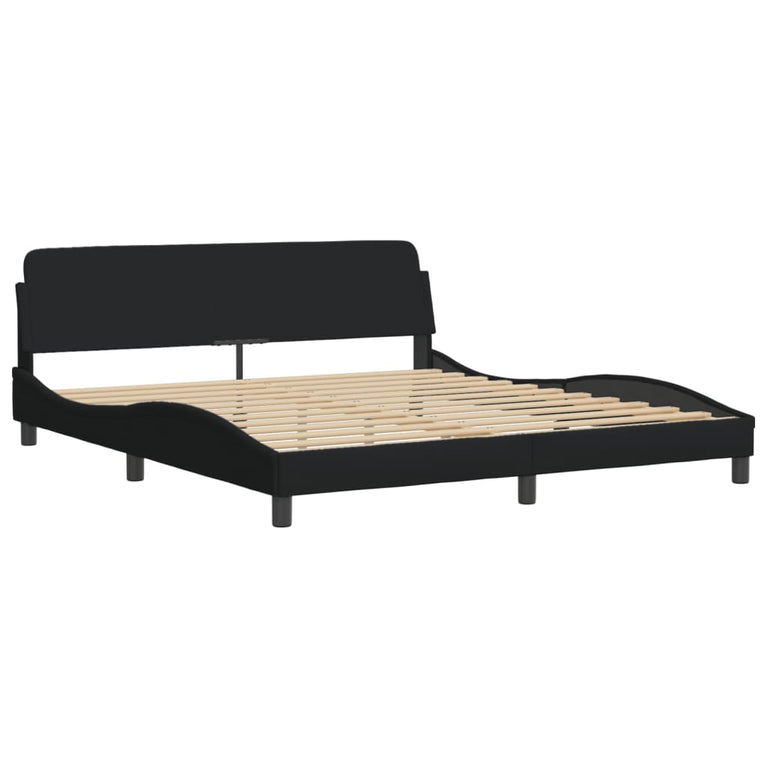 Bed met matras stof zwart 180x200 cm
