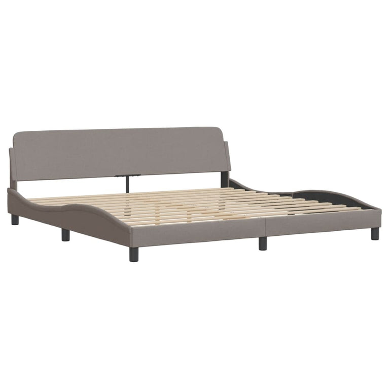 Bed met matras stof taupe 200x200 cm