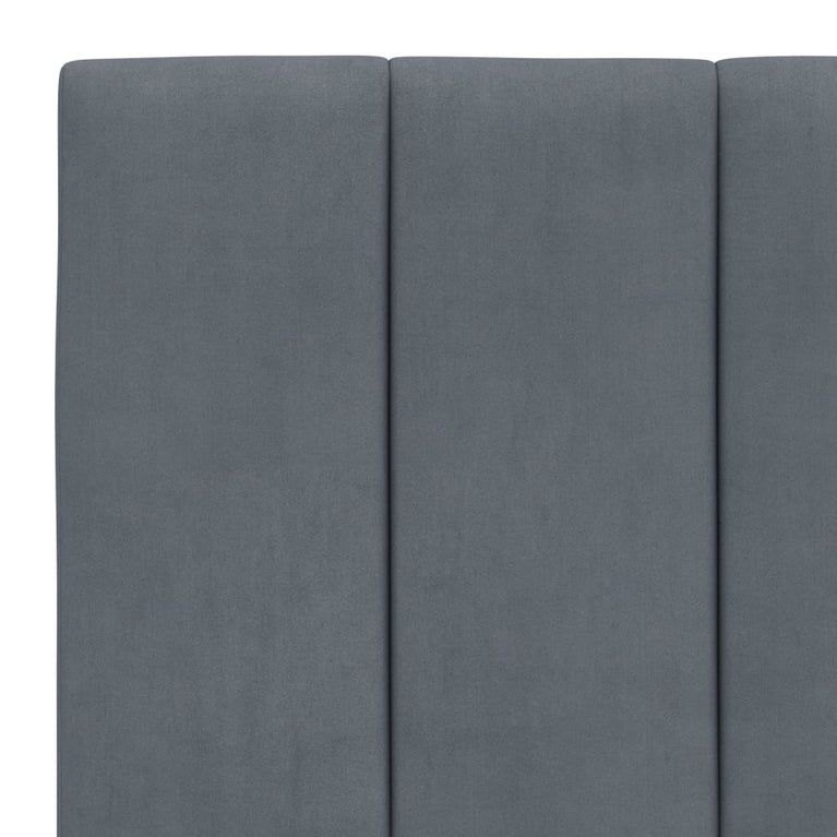 Bed met matras fluweel donkergrijs 90x200 cm