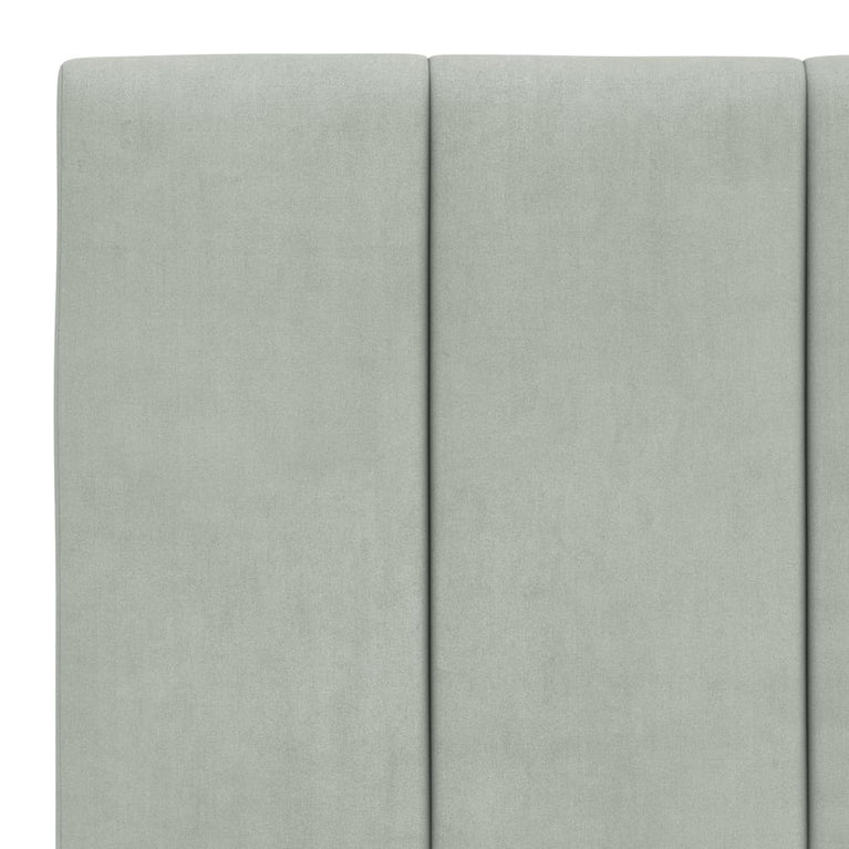 Bed met matras fluweel lichtgrijs 100x200 cm
