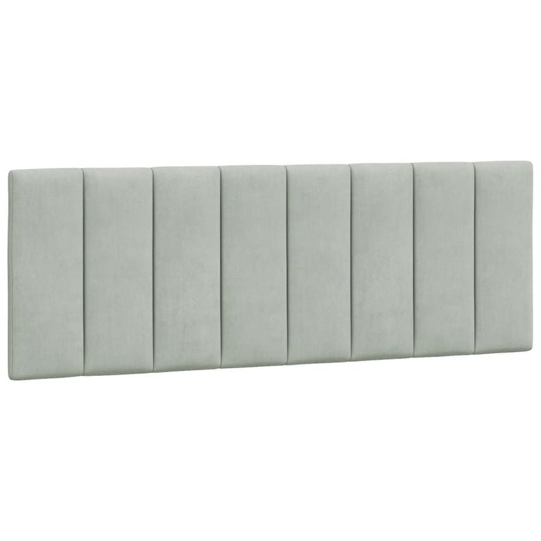 Bed met matras fluweel lichtgrijs 140x190 cm