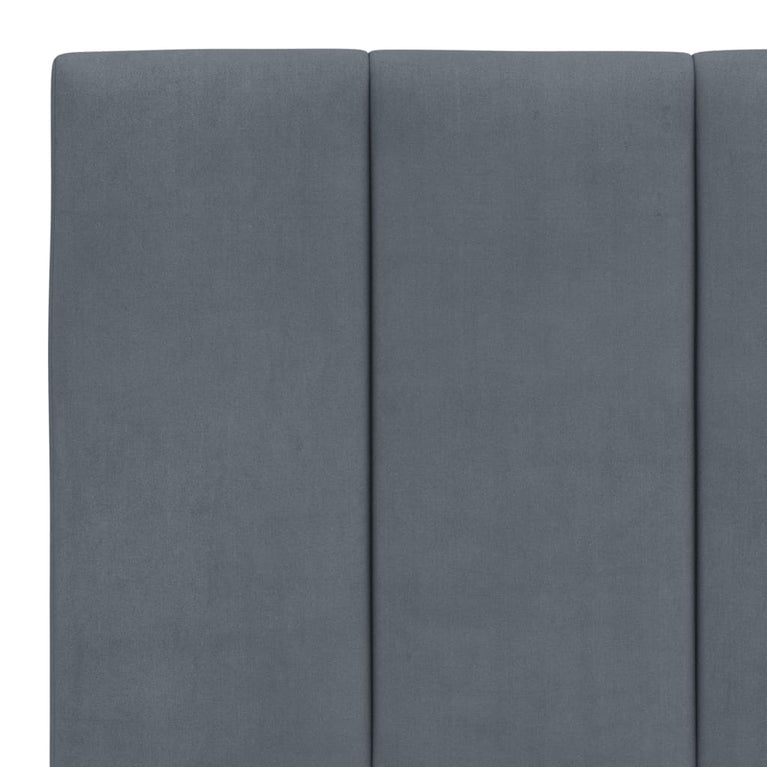 Bed met matras fluweel donkergrijs 160x200 cm
