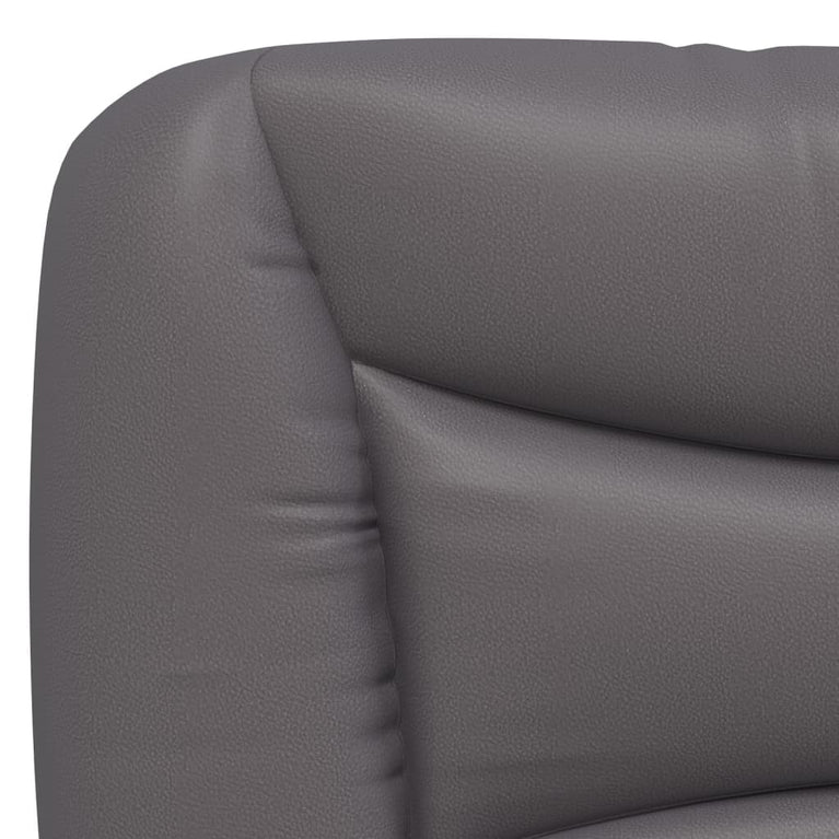 Bed met matras kunstleer grijs 90x200 cm