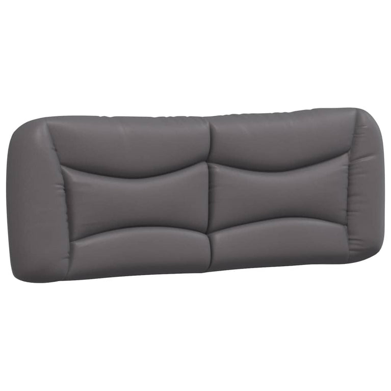 Bed met matras kunstleer grijs 140x190 cm