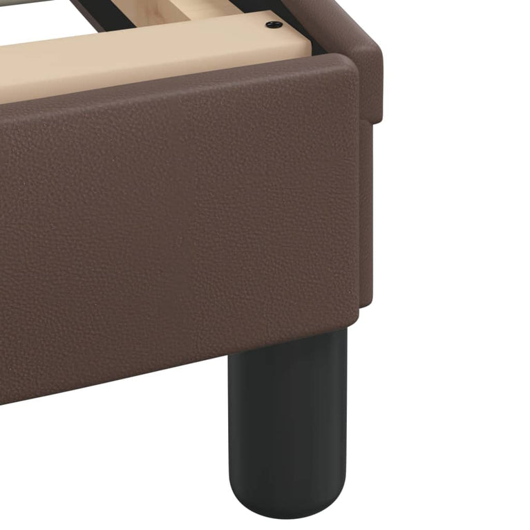 Bed met matras kunstleer bruin 180x200 cm
