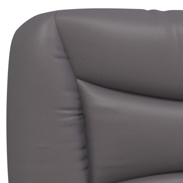 Bed met matras kunstleer grijs 180x200 cm