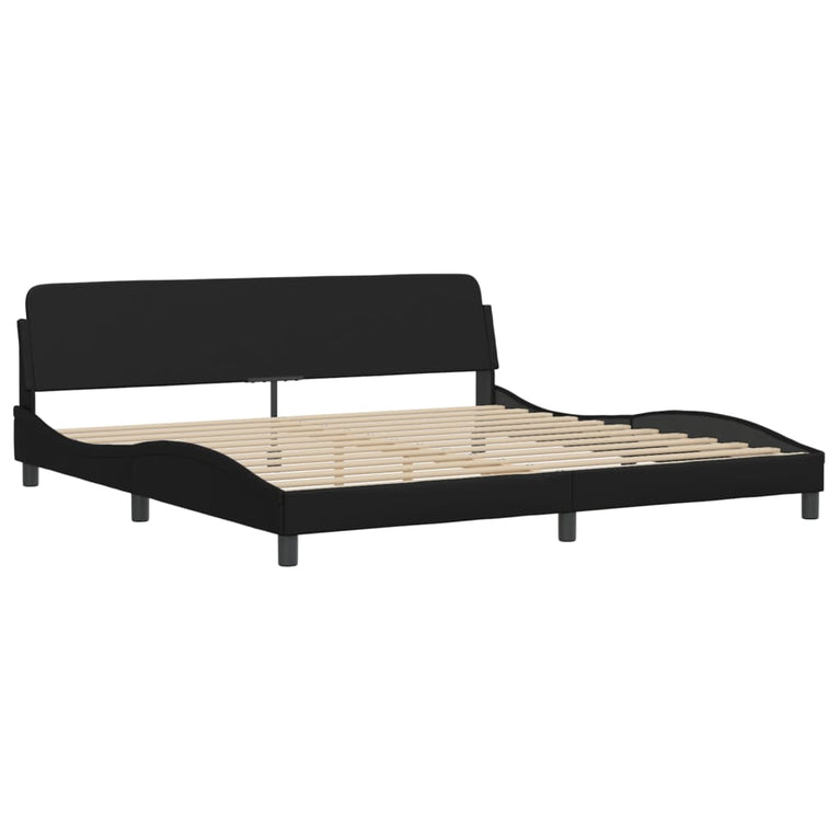 Bed met matras kunstleer zwart 200x200 cm