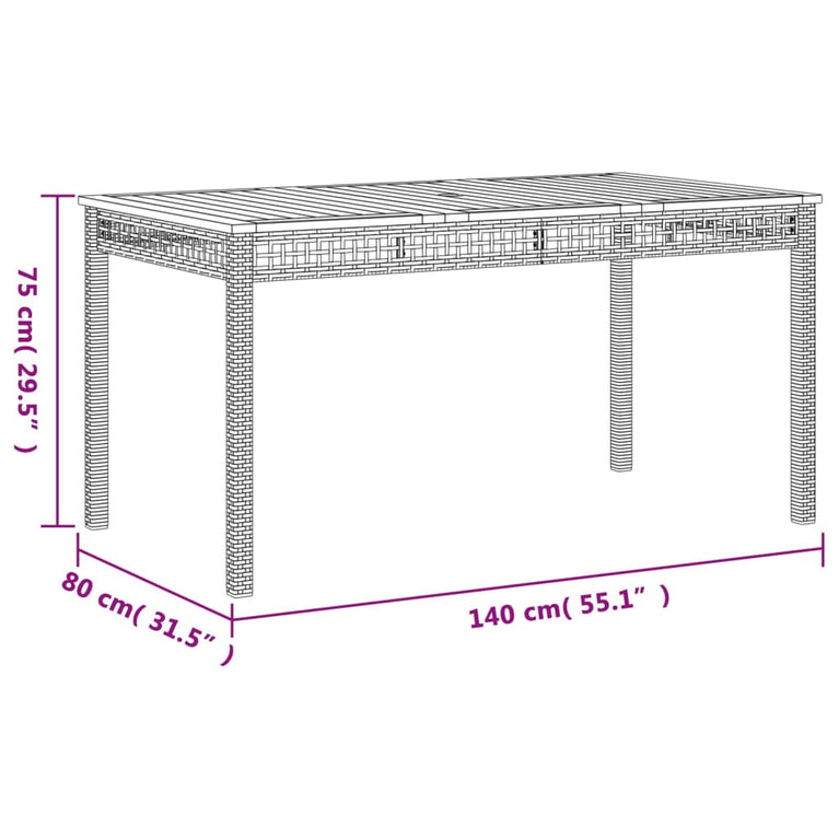 5-delige Tuinset met kussens poly rattan grijs