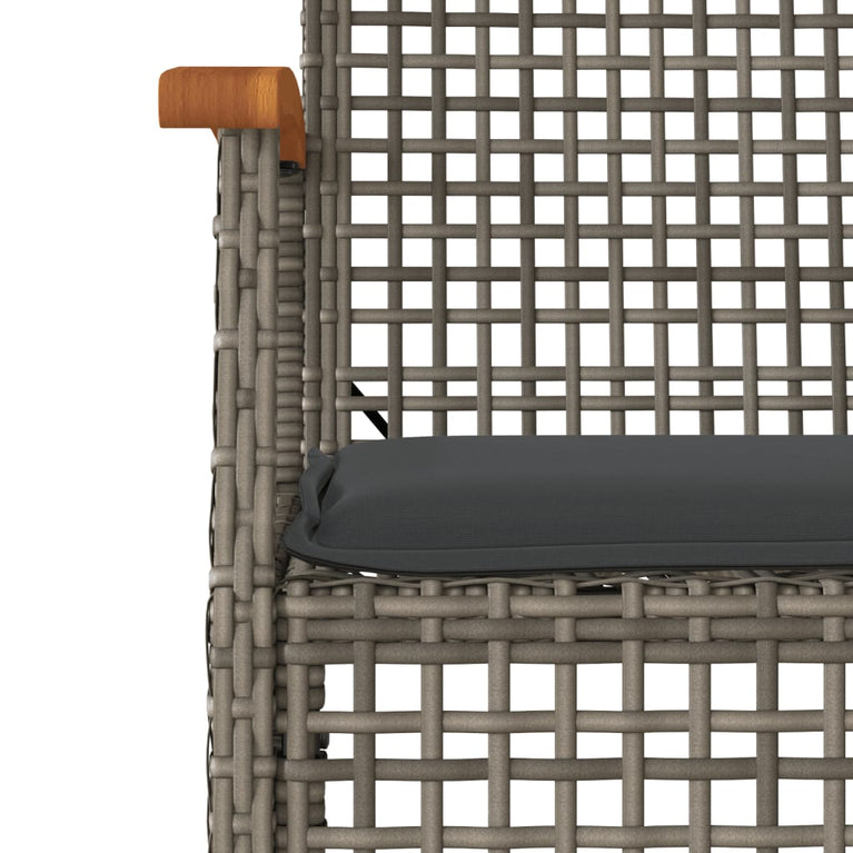 9-delige Tuinset met kussens poly rattan grijs
