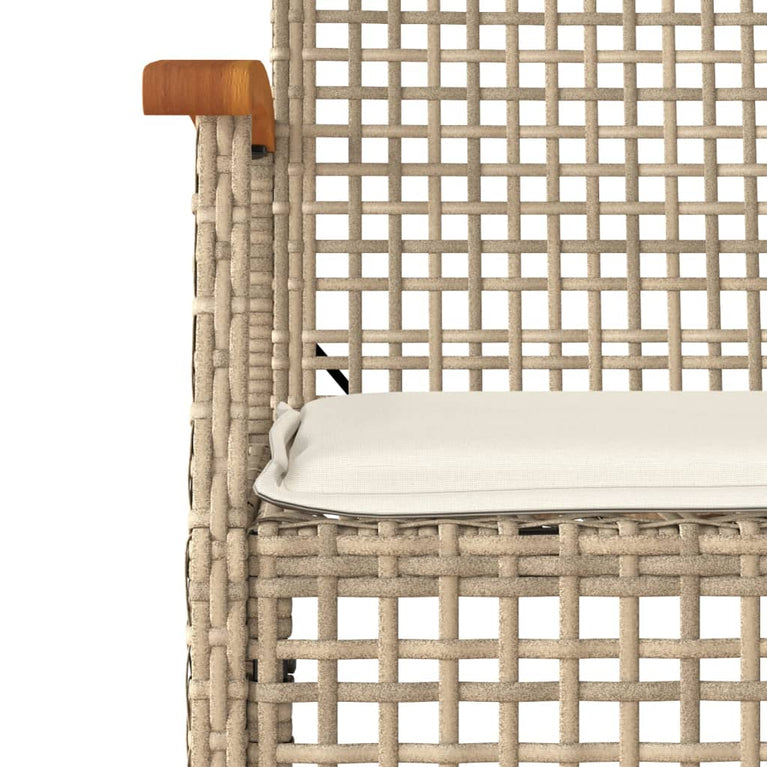 9-delige Tuinset met kussens poly rattan beige