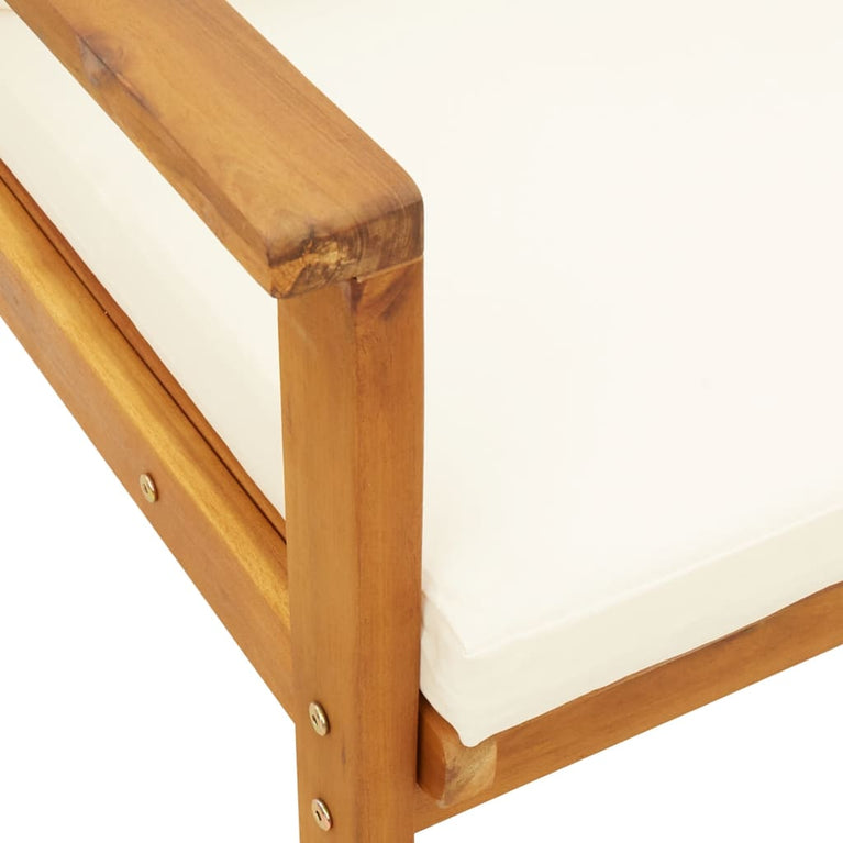 Tuinfauteuil 2 st met kussen massief acaciahout