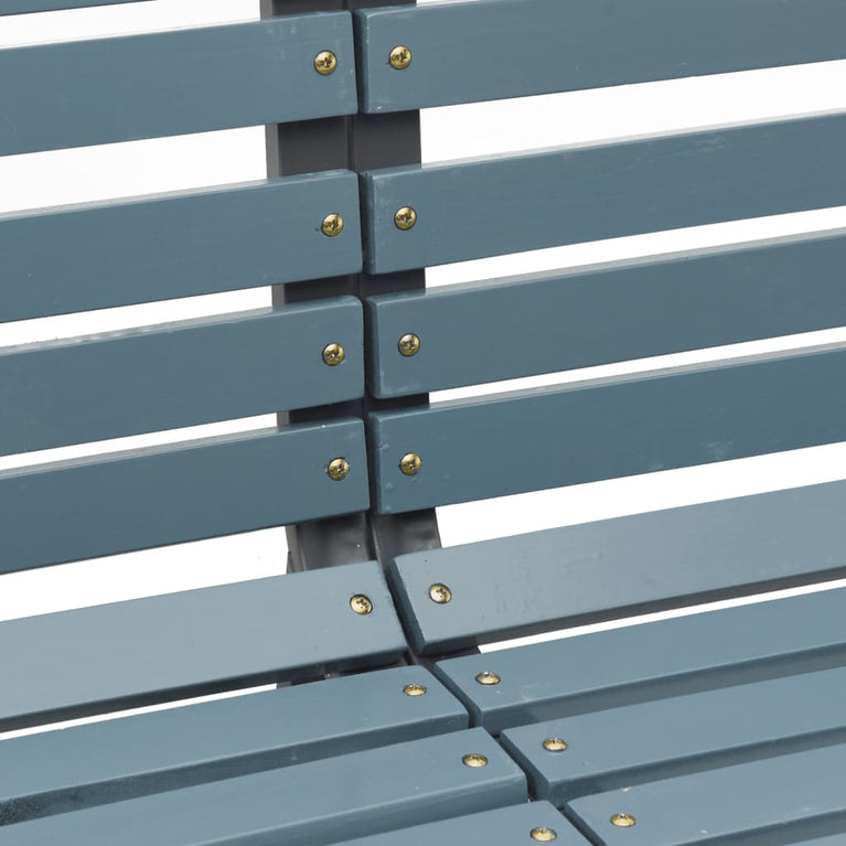 Tuinbank 225 cm massief vurenhout en gepoedercoat staal grijs