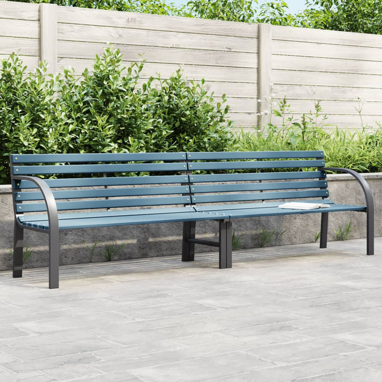 Tuinbank 225 cm massief vurenhout en gepoedercoat staal grijs